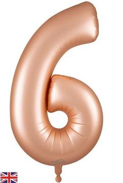 Oaktree 34inch Number 6 Satin Pastel Rose Quartz - Foil Balloons
